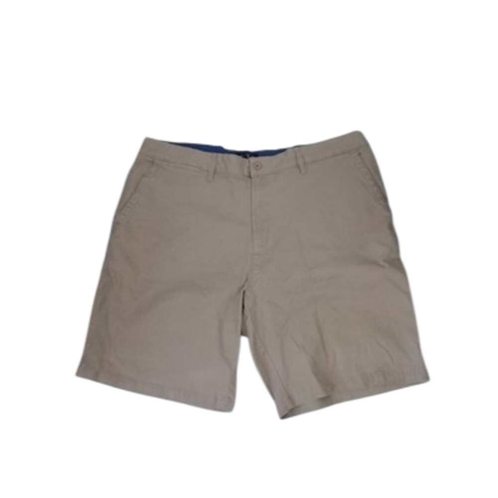 Nat Nast Chino Shorts Mens 44 Khaki Tan Cotton Stretch Flat Front Casual Golf